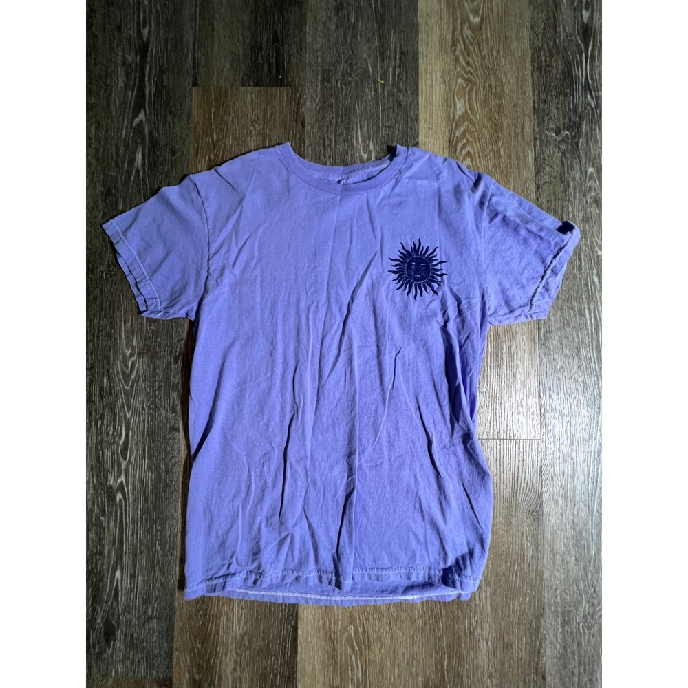 Bowery Supply Co Graphic Tee Mens M Purple Celestial Sun Moon Short Sleeve Shirt
